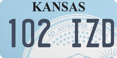 KS license plate 102IZD