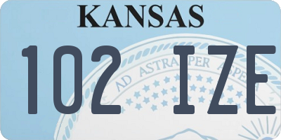 KS license plate 102IZE