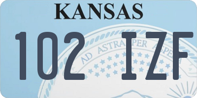 KS license plate 102IZF