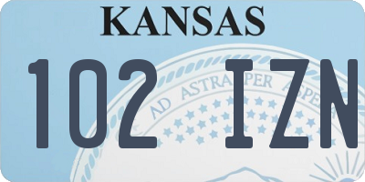 KS license plate 102IZN