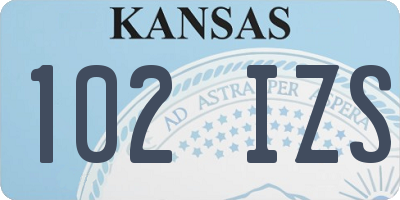KS license plate 102IZS