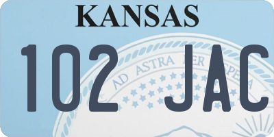 KS license plate 102JAC
