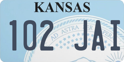 KS license plate 102JAI