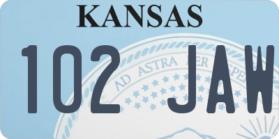 KS license plate 102JAW