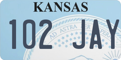 KS license plate 102JAY