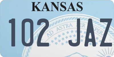 KS license plate 102JAZ