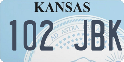 KS license plate 102JBK