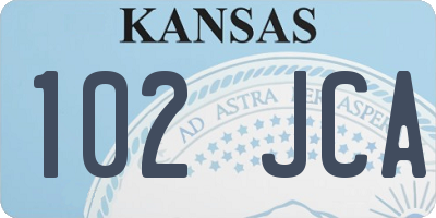KS license plate 102JCA