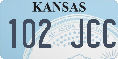 KS license plate 102JCC