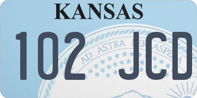 KS license plate 102JCD