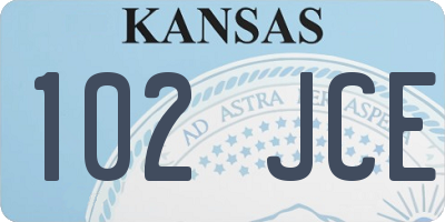 KS license plate 102JCE