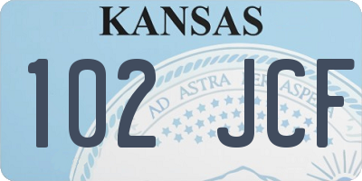 KS license plate 102JCF