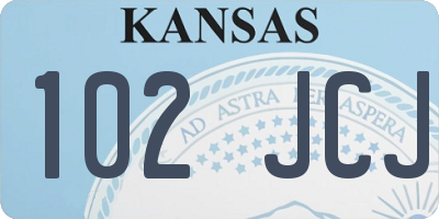 KS license plate 102JCJ