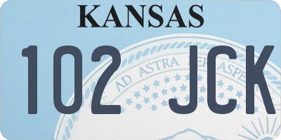 KS license plate 102JCK