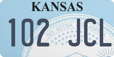 KS license plate 102JCL