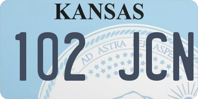 KS license plate 102JCN