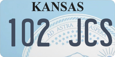 KS license plate 102JCS