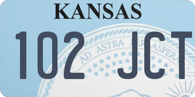 KS license plate 102JCT