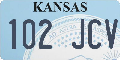KS license plate 102JCV