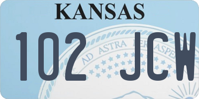 KS license plate 102JCW