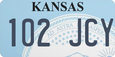 KS license plate 102JCY