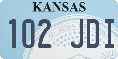 KS license plate 102JDI