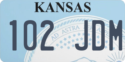 KS license plate 102JDM