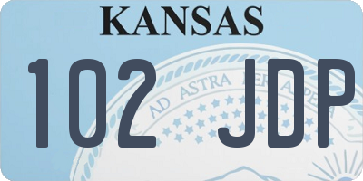 KS license plate 102JDP