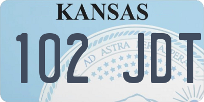 KS license plate 102JDT