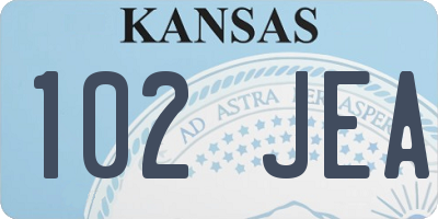 KS license plate 102JEA