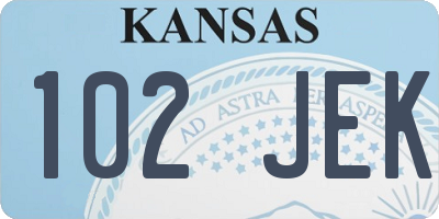 KS license plate 102JEK