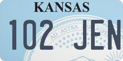 KS license plate 102JEN