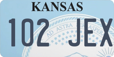 KS license plate 102JEX