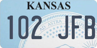 KS license plate 102JFB