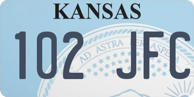 KS license plate 102JFC