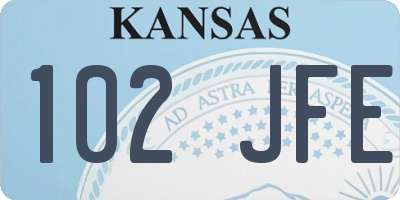 KS license plate 102JFE