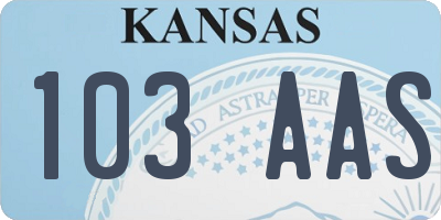 KS license plate 103AAS
