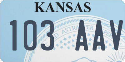 KS license plate 103AAV