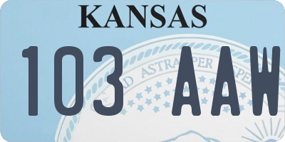 KS license plate 103AAW