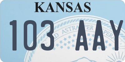KS license plate 103AAY