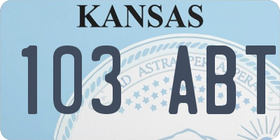 KS license plate 103ABT