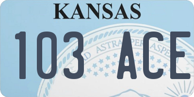 KS license plate 103ACE