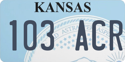 KS license plate 103ACR
