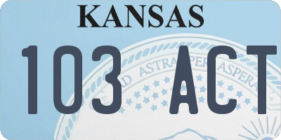 KS license plate 103ACT