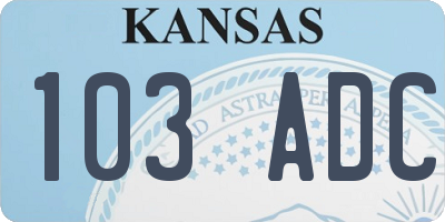 KS license plate 103ADC