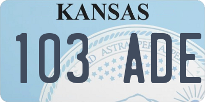 KS license plate 103ADE