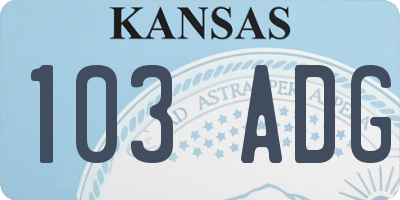 KS license plate 103ADG