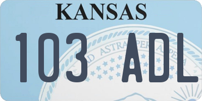 KS license plate 103ADL