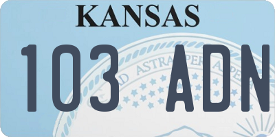 KS license plate 103ADN