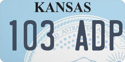 KS license plate 103ADP